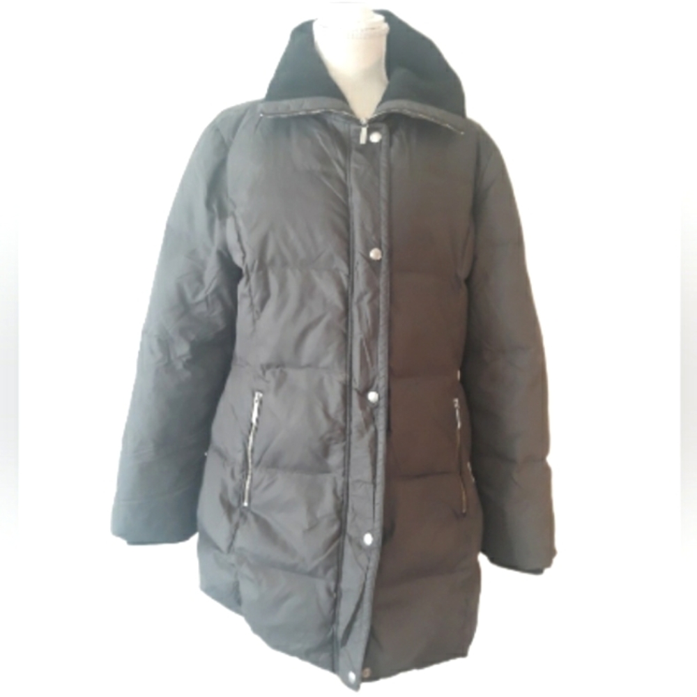 Michael Kors Long Gray Puffer Coat - Size Medium Down Filled